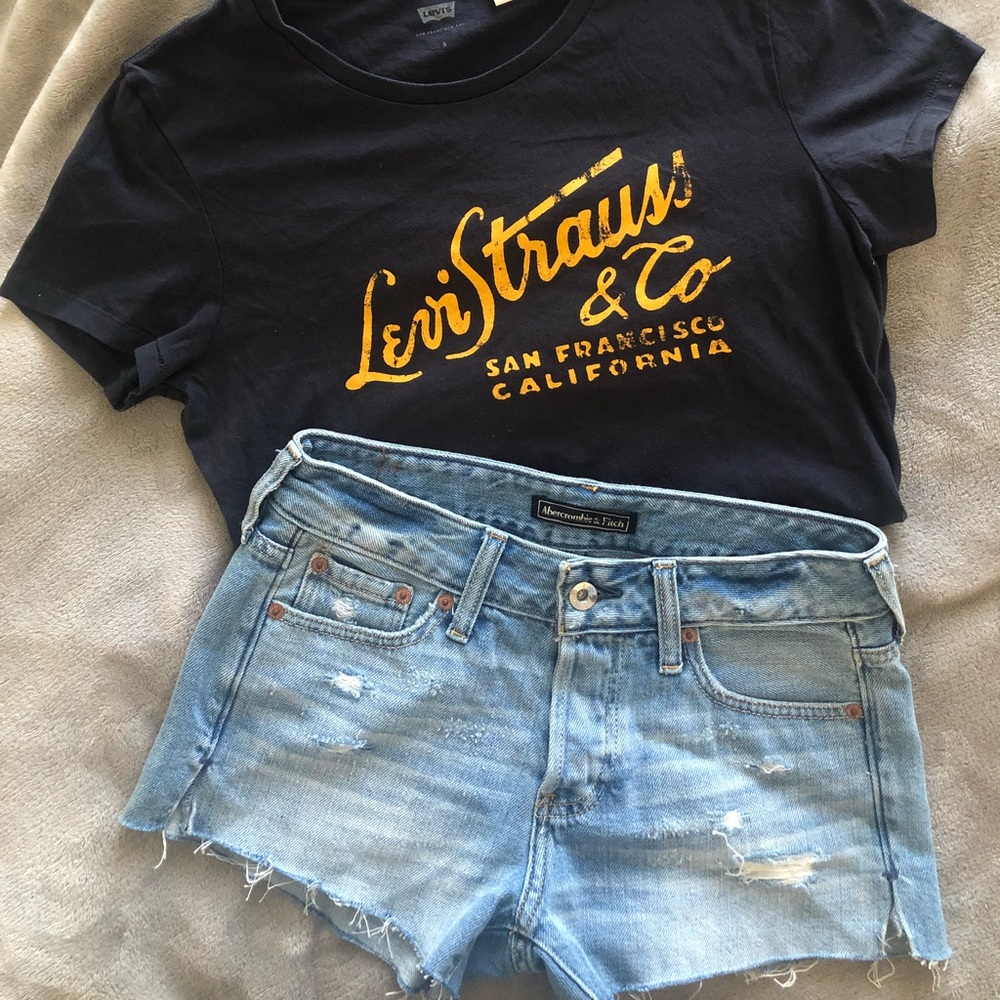A&F distressed shorts